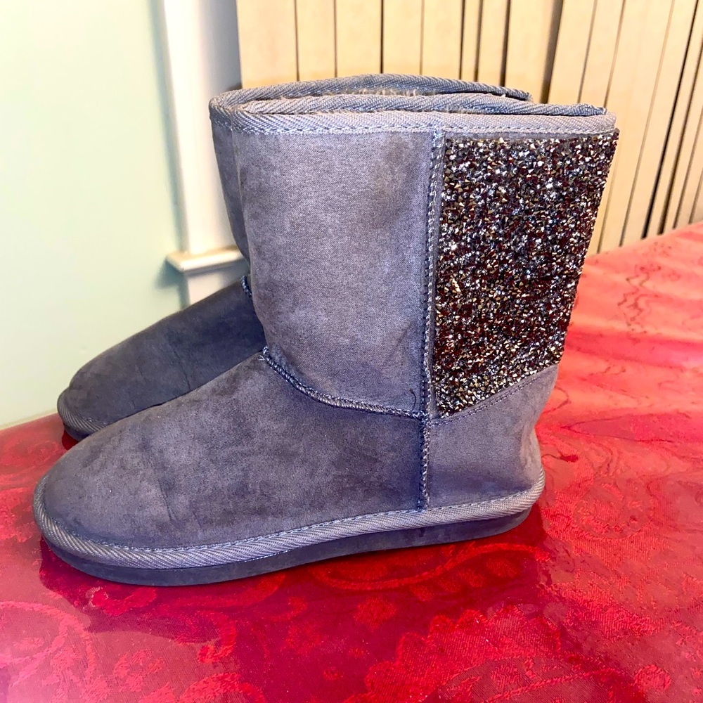 Sparkly Grey Justice Boots